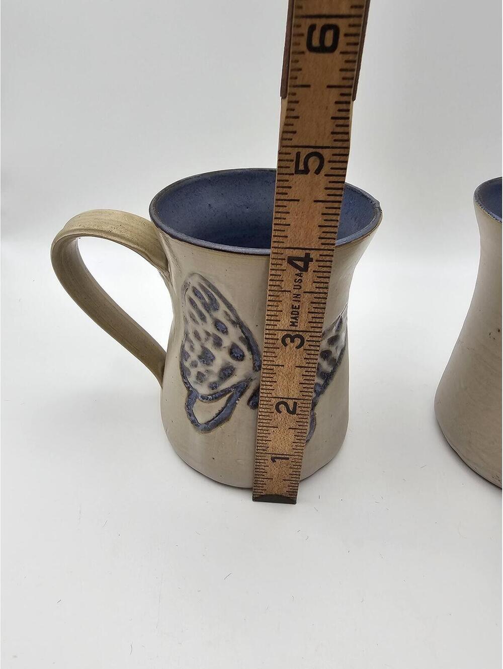 McWhirter Pottery Celo NC Butterfly Mug Set Signed North Carolina Studio Pottery - Picture 10 of 10